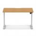 Air Lite 1200 x 800mm Scalloped Edge Height Adjustable Office Desk Oak Top Silver Leg HA04008