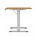 Air Lite 1200 x 800mm Scalloped Edge Height Adjustable Office Desk Oak Top Silver Leg HA04008