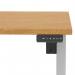 Air Lite 1200 x 800mm Scalloped Edge Height Adjustable Office Desk Oak Top Silver Leg HA04008