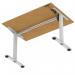 Air Lite 1200 x 800mm Scalloped Edge Height Adjustable Office Desk Oak Top Silver Leg HA04008