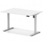 Air Lite 1200 x 800mm Scalloped Edge Height Adjustable Office Desk White Top Silver Leg HA04009
