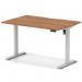 Air Lite 1200 x 800mm Scalloped Edge Height Adjustable Office Desk Walnut Top Silver Leg HA04010