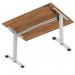 Air Lite 1200 x 800mm Scalloped Edge Height Adjustable Office Desk Walnut Top Silver Leg HA04010