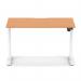 Air Lite 1200 x 800mm Scalloped Edge Height Adjustable Office Desk Beech Top White Leg HA04011