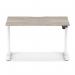 Air Lite 1200 x 800mm Scalloped Edge Height Adjustable Office Desk Grey Oak Top White Leg HA04012