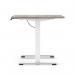 Air Lite 1200 x 800mm Scalloped Edge Height Adjustable Office Desk Grey Oak Top White Leg HA04012