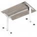 Air Lite 1200 x 800mm Scalloped Edge Height Adjustable Office Desk Grey Oak Top White Leg HA04012