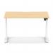 Air Lite 1200 x 800mm Scalloped Edge Height Adjustable Office Desk Maple Top White Leg HA04013