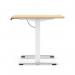 Air Lite 1200 x 800mm Scalloped Edge Height Adjustable Office Desk Maple Top White Leg HA04013
