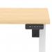 Air Lite 1200 x 800mm Scalloped Edge Height Adjustable Office Desk Maple Top White Leg HA04013