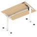 Air Lite 1200 x 800mm Scalloped Edge Height Adjustable Office Desk Maple Top White Leg HA04013