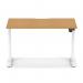 Air Lite 1200 x 800mm Scalloped Edge Height Adjustable Office Desk Oak Top White Leg HA04014