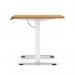 Air Lite 1200 x 800mm Scalloped Edge Height Adjustable Office Desk Oak Top White Leg HA04014