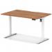 Air Lite 1200 x 800mm Scalloped Edge Height Adjustable Office Desk Walnut Top White Leg HA04016
