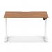 Air Lite 1200 x 800mm Scalloped Edge Height Adjustable Office Desk Walnut Top White Leg HA04016