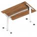 Air Lite 1200 x 800mm Scalloped Edge Height Adjustable Office Desk Walnut Top White Leg HA04016