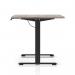 Air Lite 1400 x 800mm Scalloped Edge Height Adjustable Office Desk Grey Oak Top Black Leg HA04018
