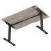 Air Lite 1400 x 800mm Scalloped Edge Height Adjustable Office Desk Grey Oak Top Black Leg HA04018