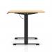 Air Lite 1400 x 800mm Scalloped Edge Height Adjustable Office Desk Maple Top Black Leg HA04019