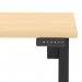 Air Lite 1400 x 800mm Scalloped Edge Height Adjustable Office Desk Maple Top Black Leg HA04019