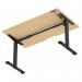 Air Lite 1400 x 800mm Scalloped Edge Height Adjustable Office Desk Maple Top Black Leg HA04019