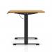 Air Lite 1400 x 800mm Scalloped Edge Height Adjustable Office Desk Oak Top Black Leg HA04020