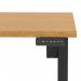 Air Lite 1400 x 800mm Scalloped Edge Height Adjustable Office Desk Oak Top Black Leg HA04020