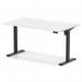 Air Lite 1400 x 800mm Scalloped Edge Height Adjustable Office Desk White Top Black Leg HA04021