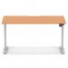 Air Lite 1400 x 800mm Scalloped Edge Height Adjustable Office Desk Beech Top Silver Leg HA04023