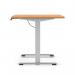 Air Lite 1400 x 800mm Scalloped Edge Height Adjustable Office Desk Beech Top Silver Leg HA04023
