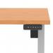Air Lite 1400 x 800mm Scalloped Edge Height Adjustable Office Desk Beech Top Silver Leg HA04023