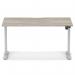 Air Lite 1400 x 800mm Scalloped Edge Height Adjustable Office Desk Grey Oak Top Silver Leg HA04024