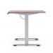 Air Lite 1400 x 800mm Scalloped Edge Height Adjustable Office Desk Grey Oak Top Silver Leg HA04024