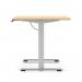 Air Lite 1400 x 800mm Scalloped Edge Height Adjustable Office Desk Maple Top Silver Leg HA04025