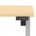 Air Lite 1400 x 800mm Scalloped Edge Height Adjustable Office Desk Maple Top Silver Leg HA04025