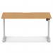 Air Lite 1400 x 800mm Scalloped Edge Height Adjustable Office Desk Oak Top Silver Leg HA04026