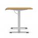 Air Lite 1400 x 800mm Scalloped Edge Height Adjustable Office Desk Oak Top Silver Leg HA04026