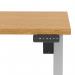 Air Lite 1400 x 800mm Scalloped Edge Height Adjustable Office Desk Oak Top Silver Leg HA04026