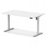 Air Lite 1400 x 800mm Scalloped Edge Height Adjustable Office Desk White Top Silver Leg HA04027