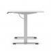 Air Lite 1400 x 800mm Scalloped Edge Height Adjustable Office Desk White Top Silver Leg HA04027