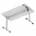 Air Lite 1400 x 800mm Scalloped Edge Height Adjustable Office Desk White Top Silver Leg HA04027