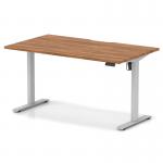 Air Lite 1400 x 800mm Scalloped Edge Height Adjustable Office Desk Walnut Top Silver Leg HA04028