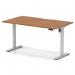 Air Lite 1400 x 800mm Scalloped Edge Height Adjustable Office Desk Walnut Top Silver Leg HA04028