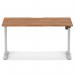 Air Lite 1400 x 800mm Scalloped Edge Height Adjustable Office Desk Walnut Top Silver Leg HA04028