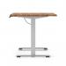 Air Lite 1400 x 800mm Scalloped Edge Height Adjustable Office Desk Walnut Top Silver Leg HA04028