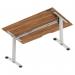 Air Lite 1400 x 800mm Scalloped Edge Height Adjustable Office Desk Walnut Top Silver Leg HA04028