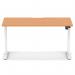 Air Lite 1400 x 800mm Scalloped Edge Height Adjustable Office Desk Beech Top White Leg HA04029