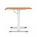 Air Lite 1400 x 800mm Scalloped Edge Height Adjustable Office Desk Beech Top White Leg HA04029