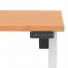 Air Lite 1400 x 800mm Scalloped Edge Height Adjustable Office Desk Beech Top White Leg HA04029