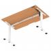 Air Lite 1400 x 800mm Scalloped Edge Height Adjustable Office Desk Beech Top White Leg HA04029